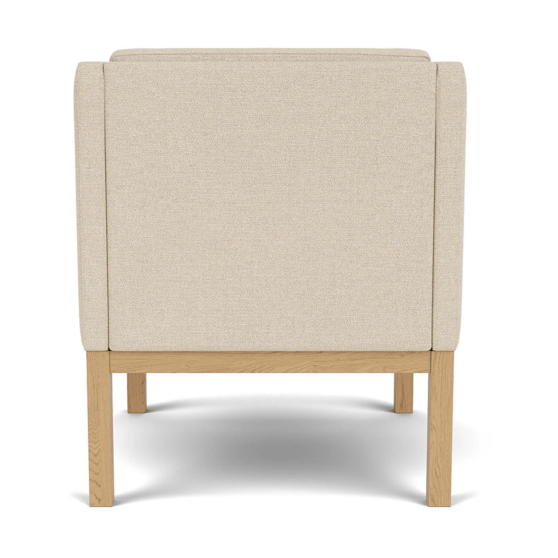 Fotel z podłokietnikami L46 MK155 easy chair, Dąb lakierowany-tkanina beige FDB Møbler
