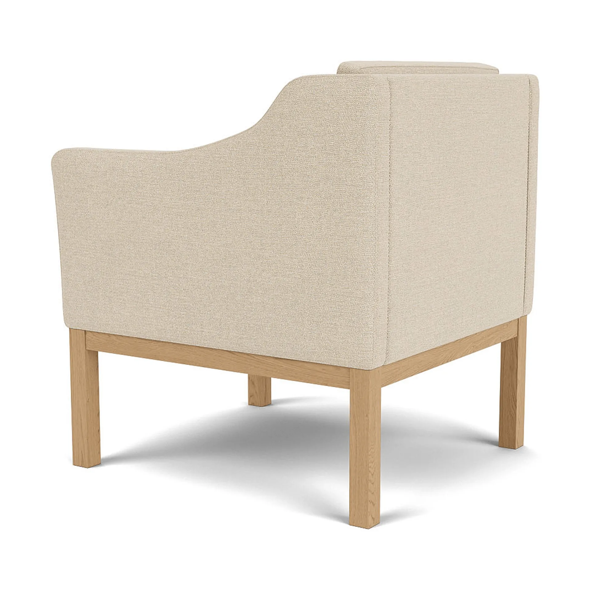Fotel z podłokietnikami L46 MK155 easy chair, Dąb lakierowany-tkanina beige FDB Møbler