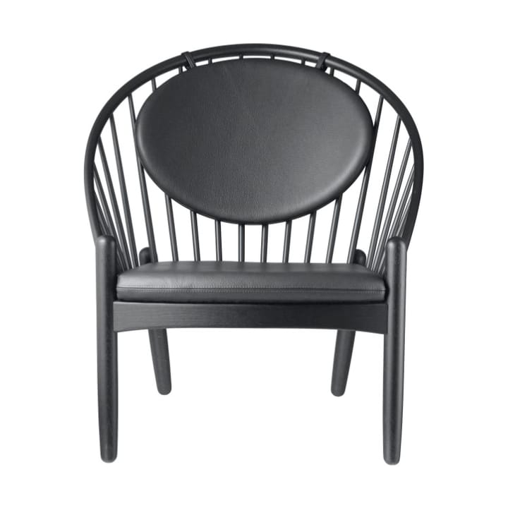 Krzesło J166 Jørna - Oak black painted-black leather - FDB Møbler