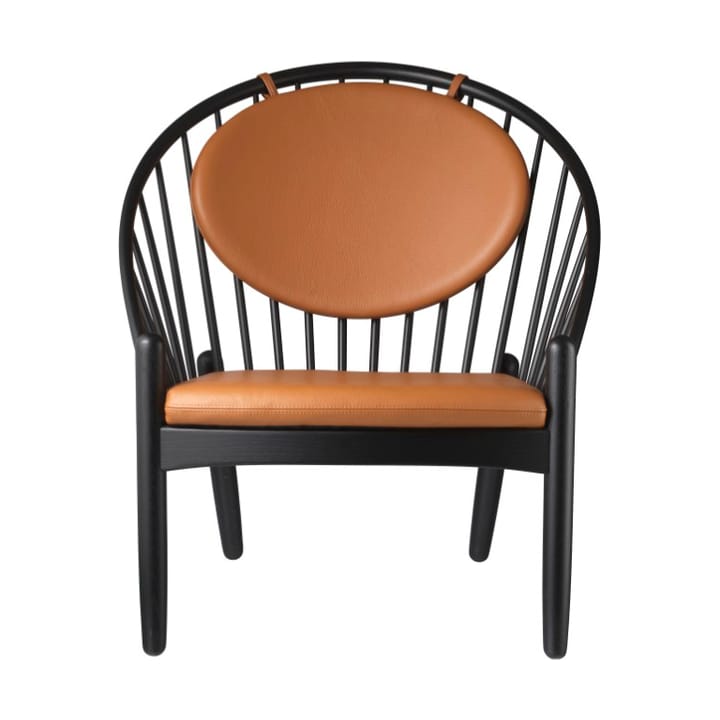Krzesło J166 Jørna - Oak black painted-cognac leather - FDB Møbler