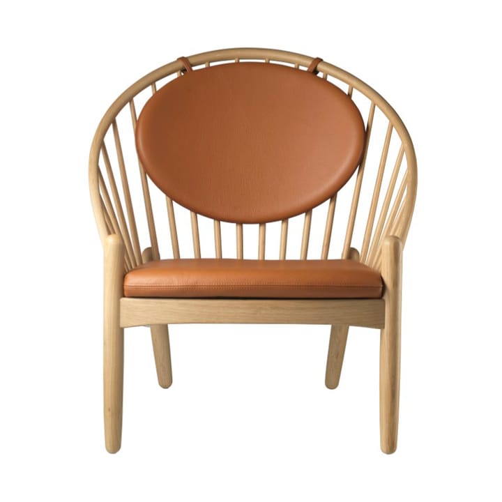 Krzesło J166 Jørna - Oak nature lacquered-cognac leather - FDB Møbler