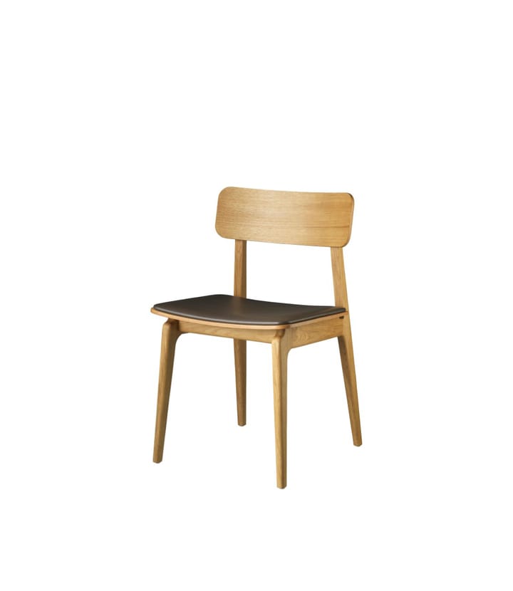 Krzesło J175 Åstrup - Leather brown-oak nature lacquered - FDB Møbler