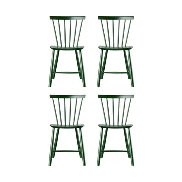 Krzesło J46, Buk malowany w kolorze bottle green, zestaw 4 szt. - FDB Møbler