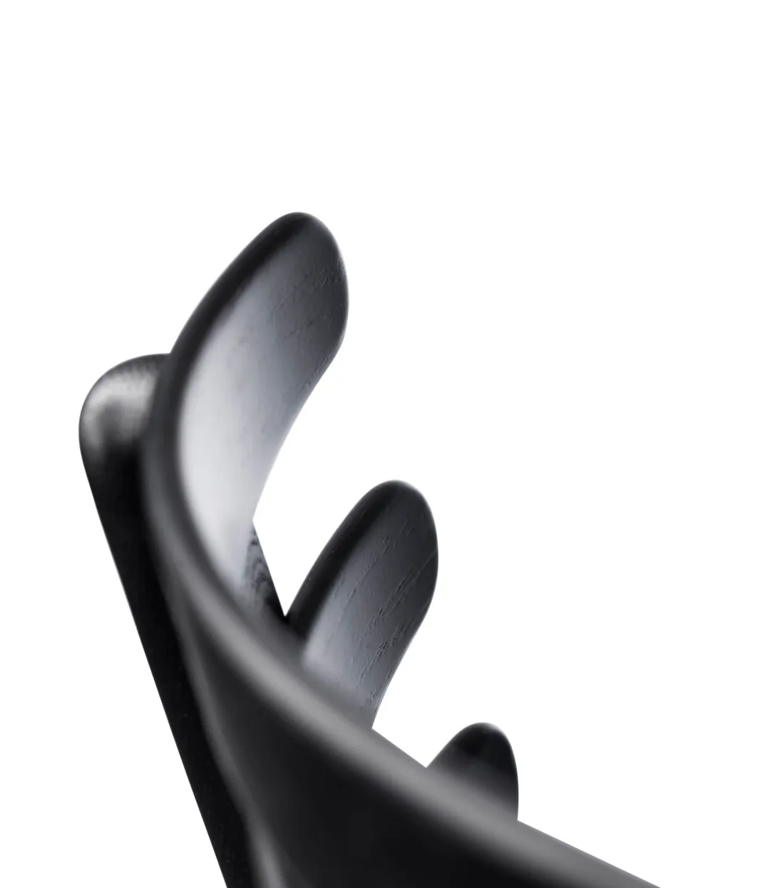 Krzesło J48, Oak black painted-black leather FDB Møbler