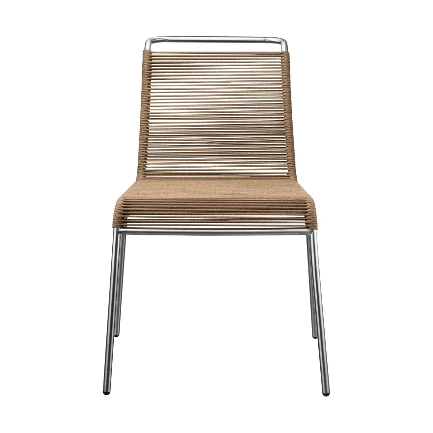 Krzesło M20 Teglgård Cord Chair, Brown mixed-stainless steel FDB Møbler