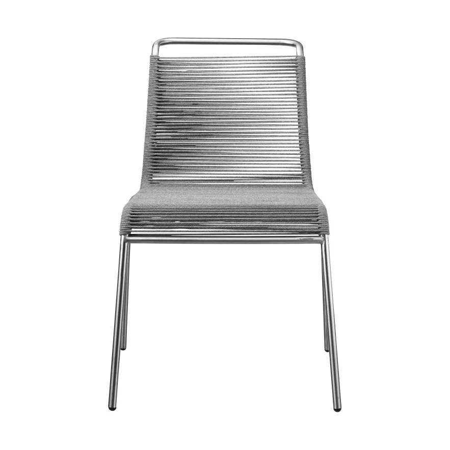Krzesło M20 Teglgård Cord Chair, Light grey mixed-stainless steel FDB Møbler