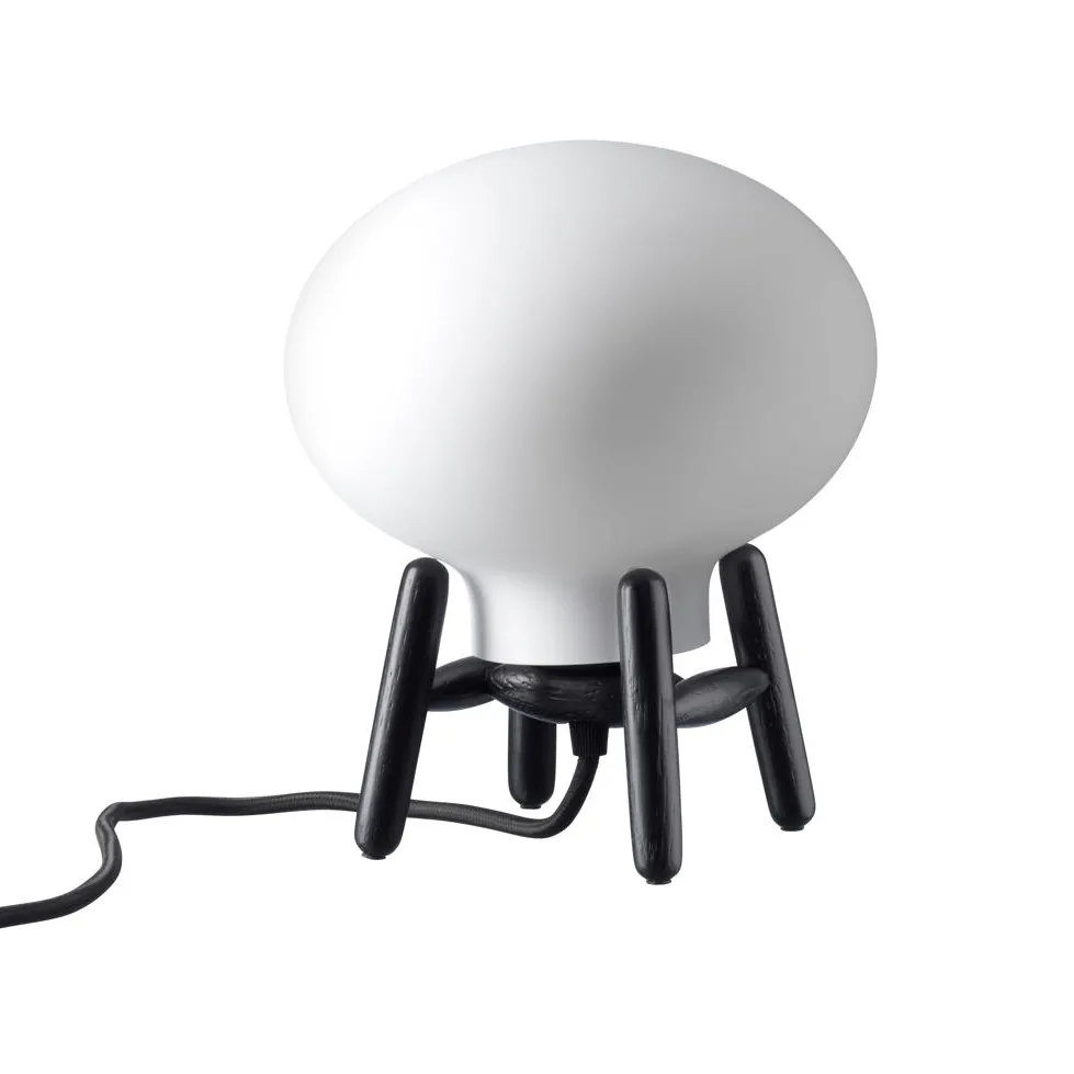 Lampa stołowa U6 Hiti Mini , Opal glass-oak black painted FDB Møbler