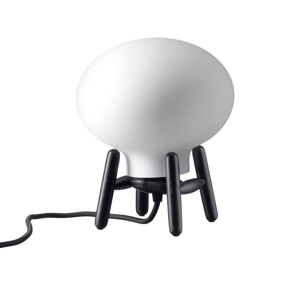 FDB Møbler Lampa stołowa U6 Hiti Mini Opal glass-oak black painted