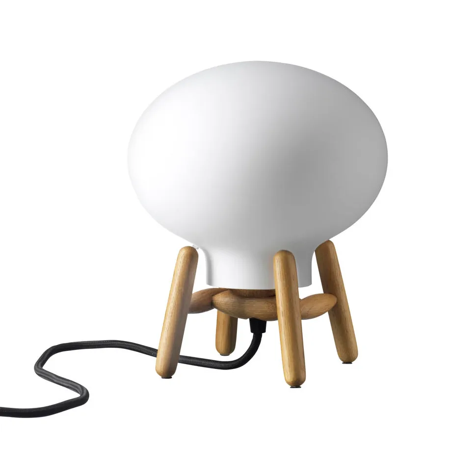 Lampa stołowa U6 Hiti Mini , Opal glass-oak nature lacquered FDB Møbler