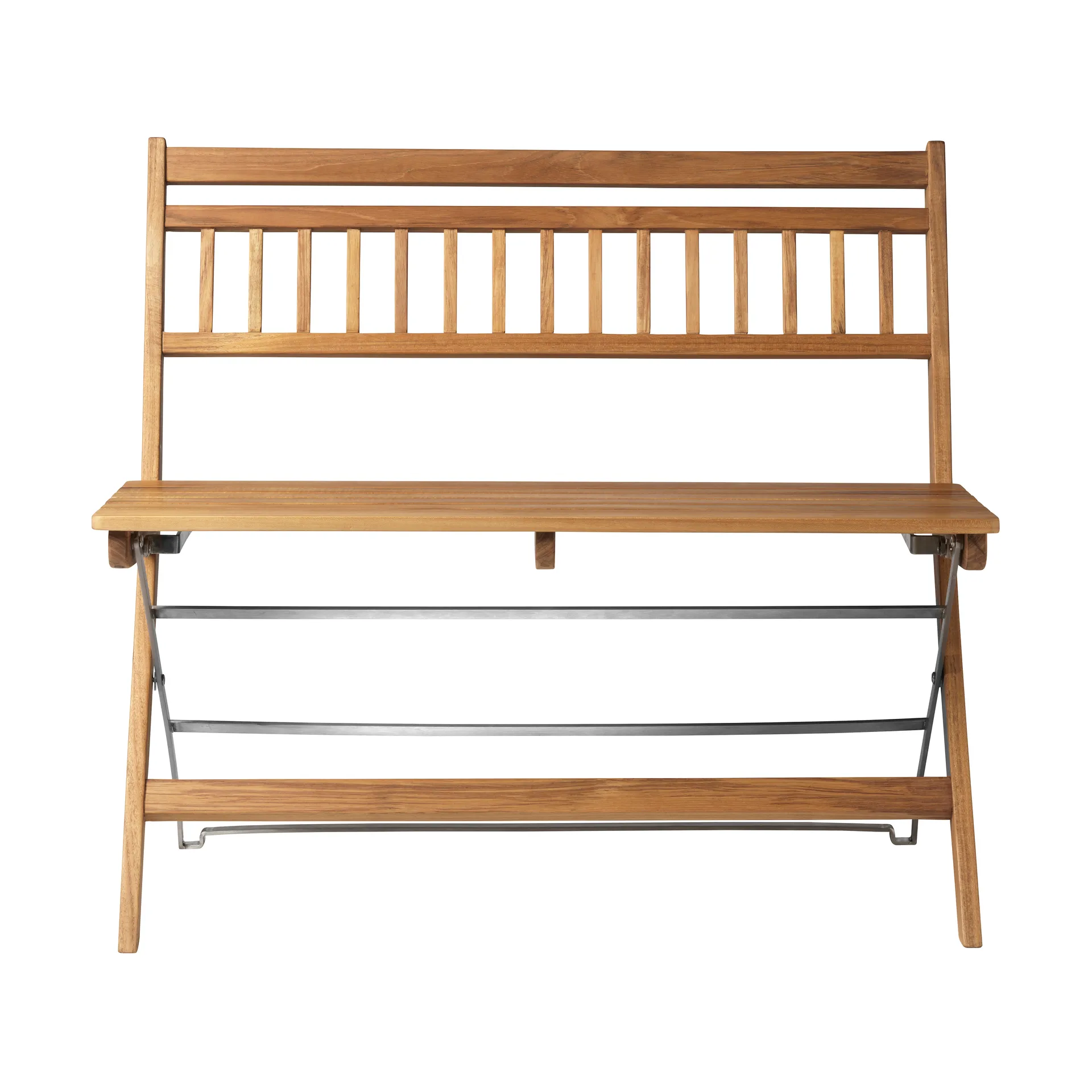 M24 Lilleø ławka ogrodowa, Teak-nierdzewna stal FDB Møbler