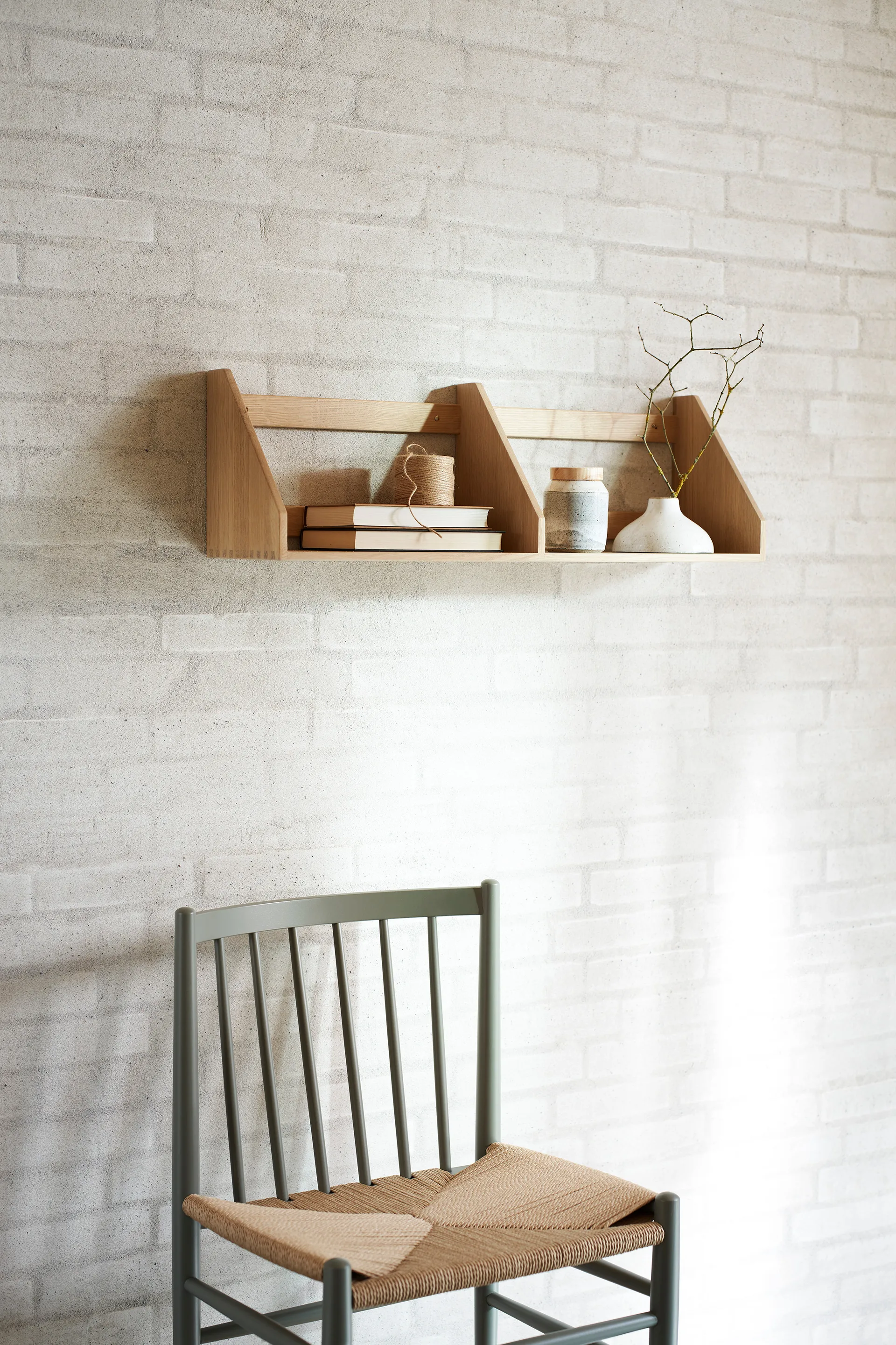 Półka B5 gloss 5 80x21 cm, Oak nature lacquered FDB Møbler