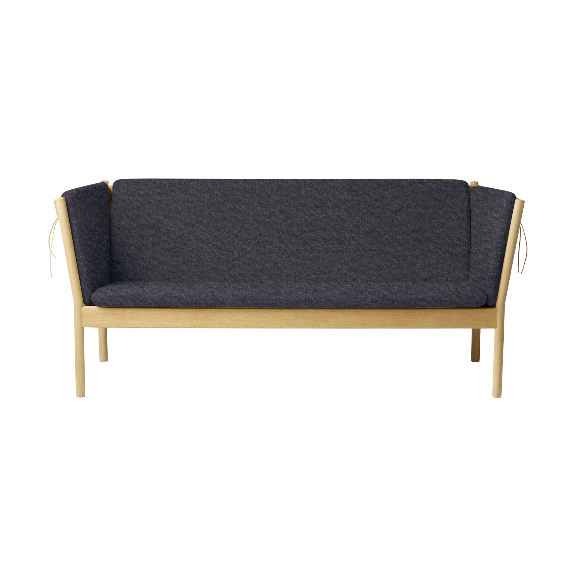 Sofa J149, Tkanina ciemnoszara-dąb lakierowany, 3-osobowa FDB Møbler