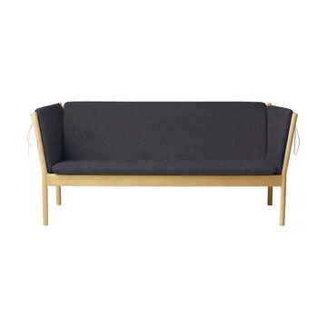 Sofa J149 - Tkanina ciemnoszara-dąb lakierowany, 3-osobowa - FDB Møbler