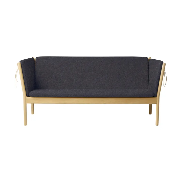 Sofa J149 - Tkanina ciemnoszara-dąb lakierowany, 3-osobowa - FDB Møbler