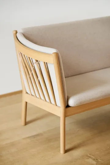 Sofa J149 - Tkanina ciemnoszara-dąb lakierowany, 3-osobowa - FDB Møbler