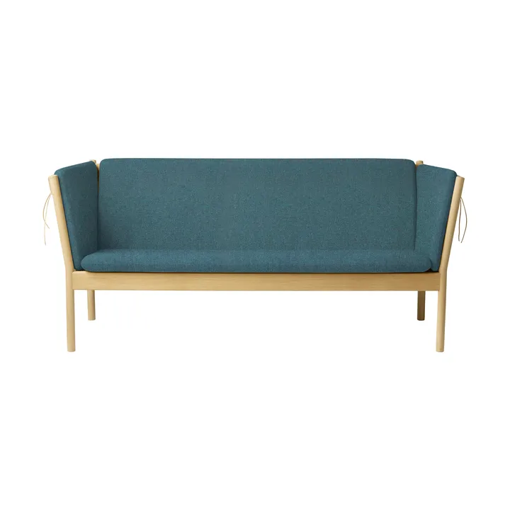 Sofa J149 - Tkanina zielona-dąb lakierowany, 3-osobowa - FDB Møbler
