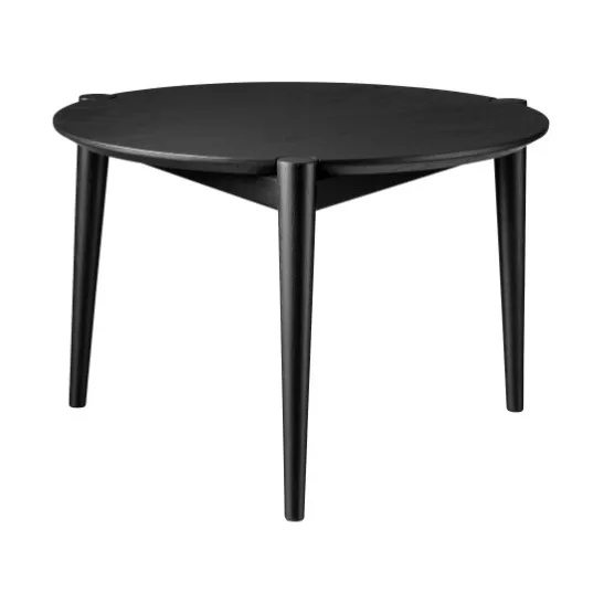 Stolik kawowy Søs D102 Ø55 cm, Oak black painted FDB Møbler