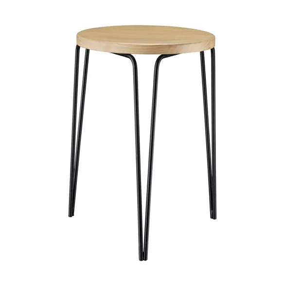 Taboret J179 Skjern, Steel black painted-ash nature oiled FDB Møbler