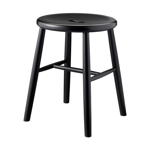 FDB Møbler Taboret J27 Beech black painted | Skandynawski Design | Stołki | Czarny