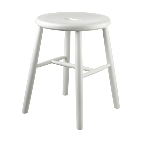 FDB Møbler Taboret J27 Beech white painted | Skandynawski Design | Stołki | Biały