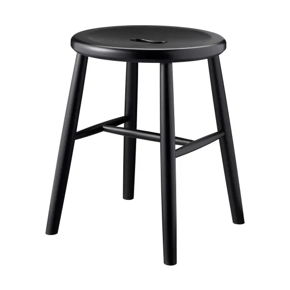 Taboret okrągły J27, Beech black painted, Ø35x45,5 cm FDB Møbler