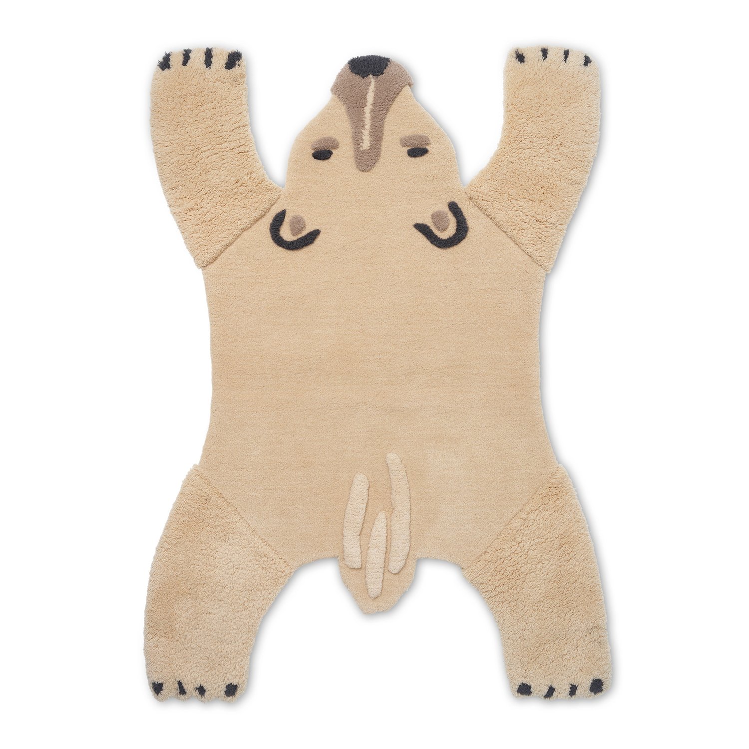 Ferm Living Animal wełniana wykładzina polar bear | Skandynawski Design | Dywany dla dzieci | Biały