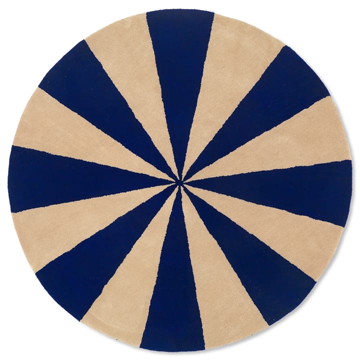 Arch ręcznie tkany dywan Ø130 cm - Bright blue-Off white - Ferm Living