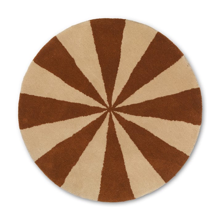 Arch ręcznie tkany dywan Ø70 cm - Dark brick-Off white - Ferm Living