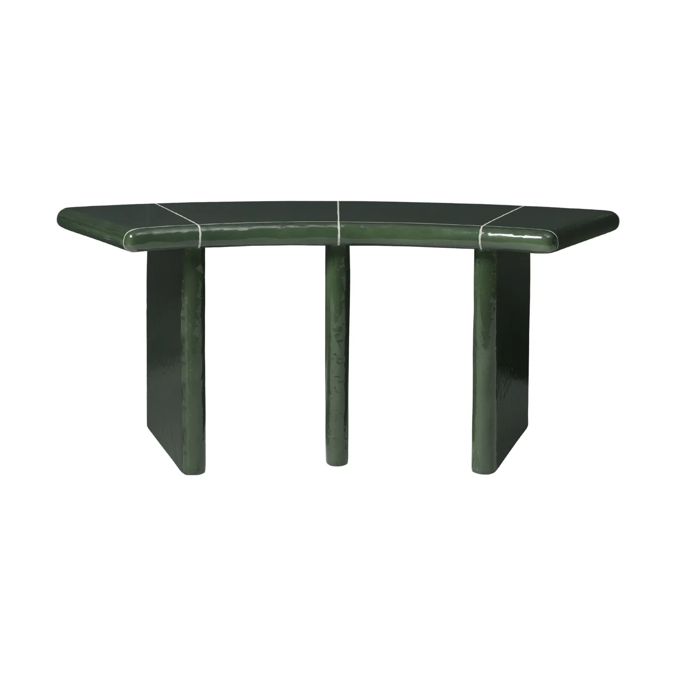 Ławka Deya Curved, Dark green, 110x40x45,5 cm Ferm Living