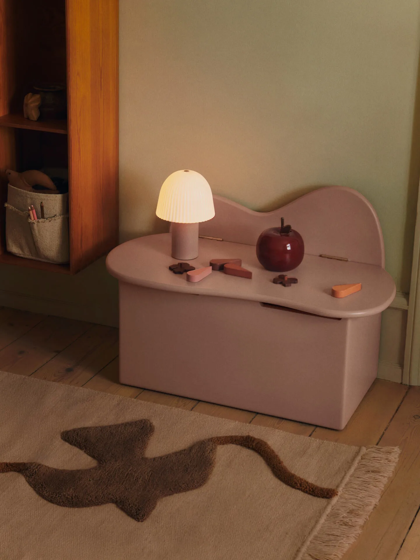 Ławka ze schowkiem Slope 75x38x51 cm, Rose Ferm Living