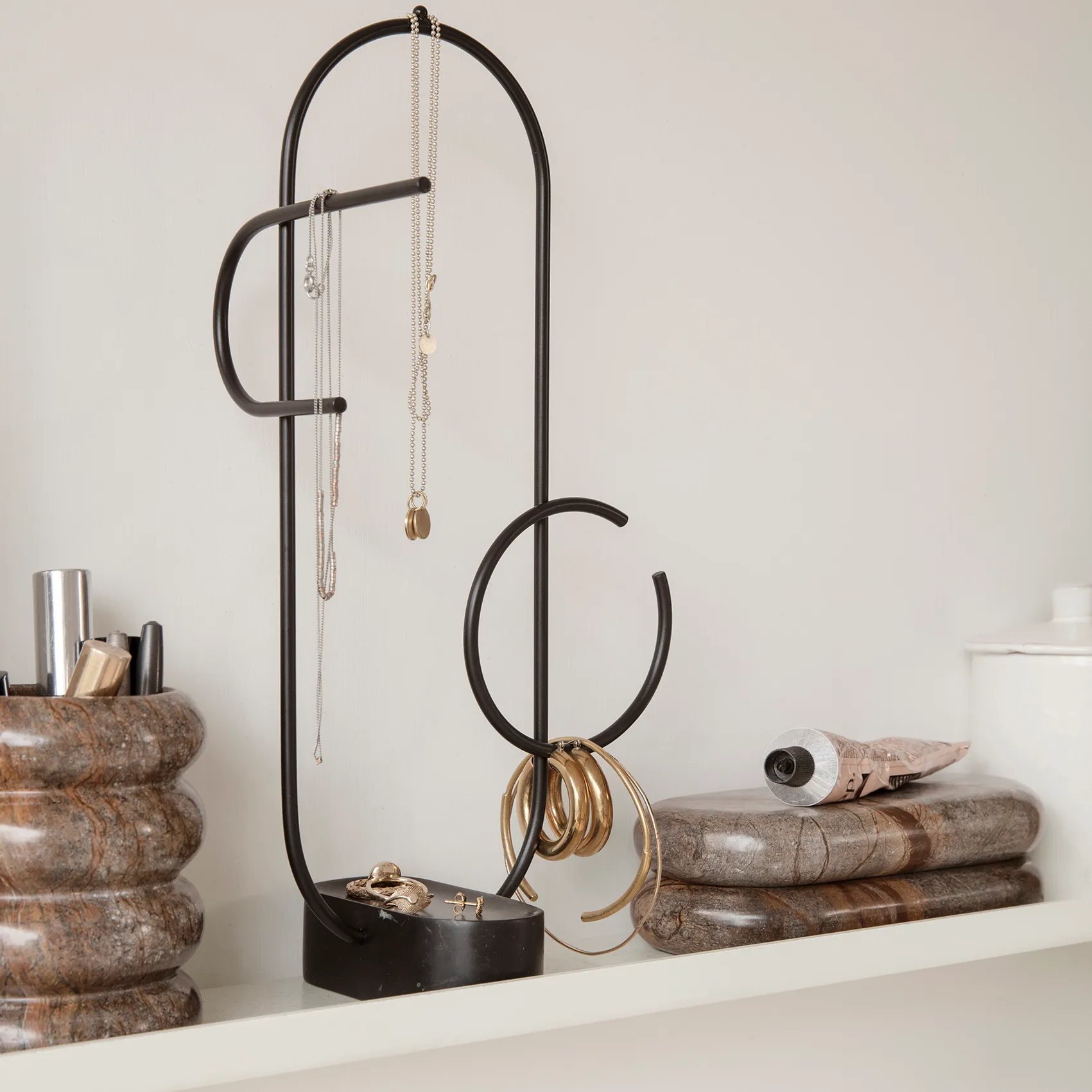 Bendum kubek na szczoteczki, marmur, brown marble Ferm Living