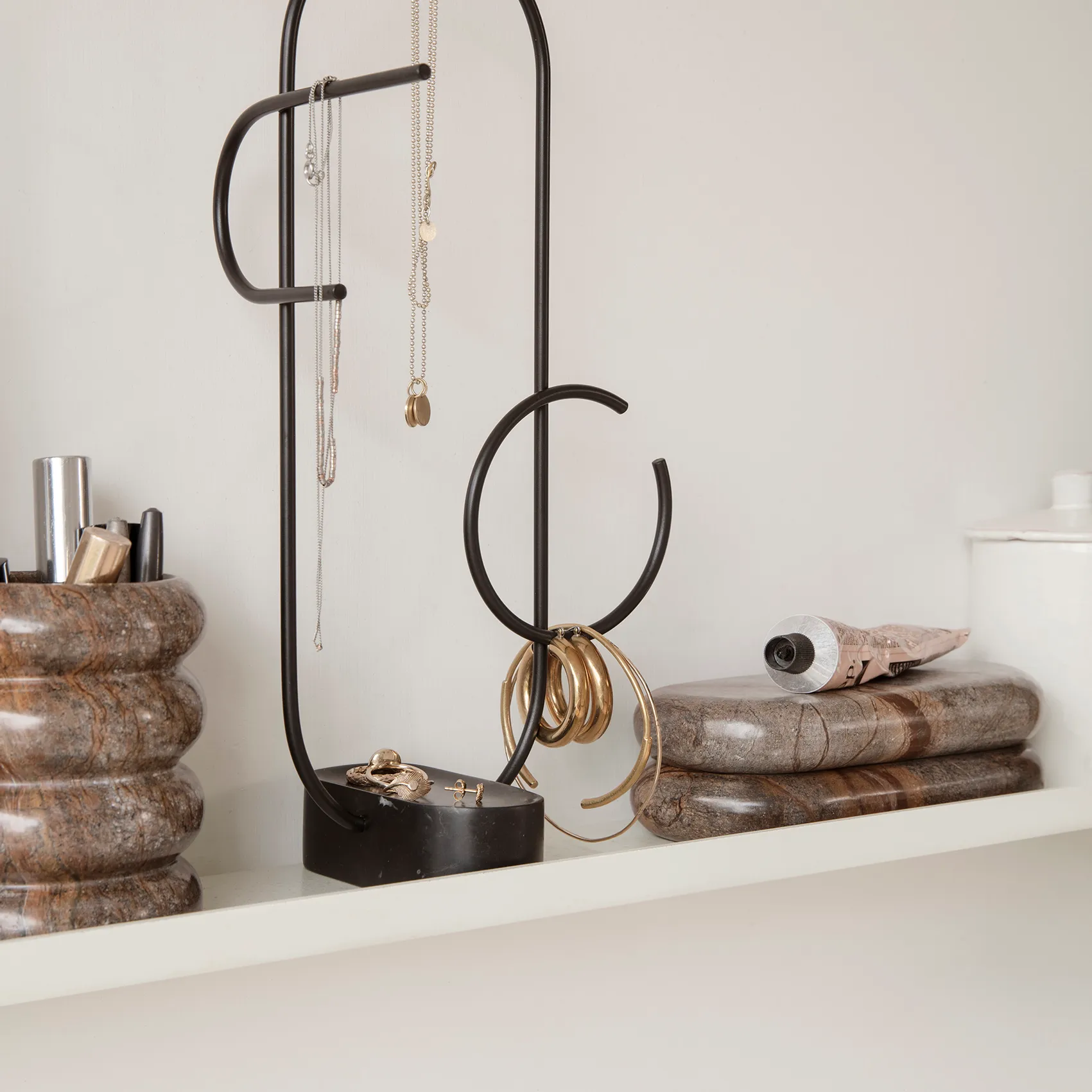 Bendum pojemnik do przechowywania, marmur, brown marble Ferm Living