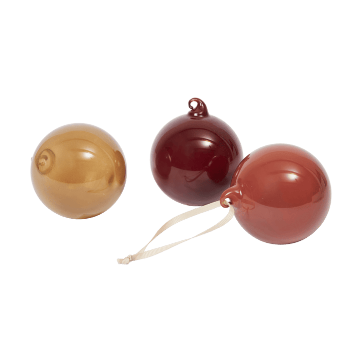 Bombka szklana M Ø8 cm, 3 części - Różany, matowy - Ferm Living