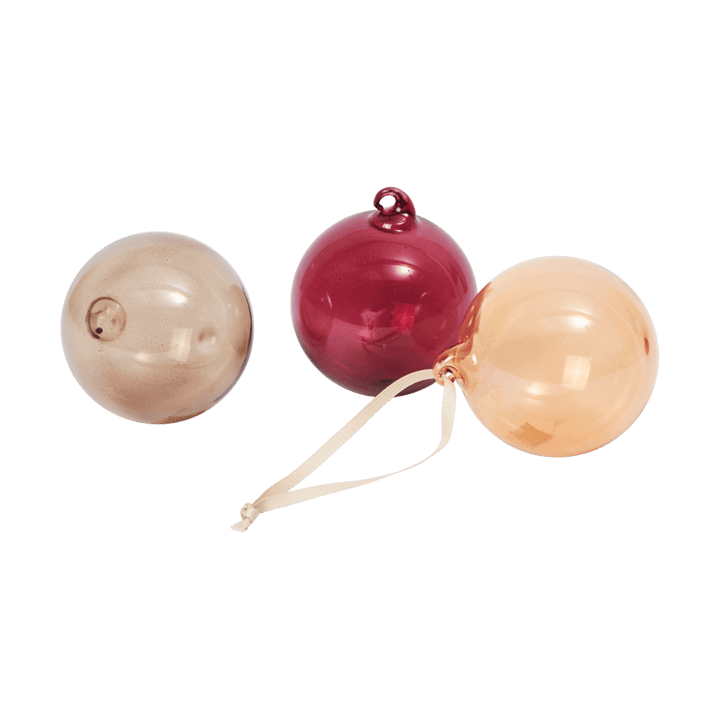 Bombka szklana M Ø8 cm, 3 części - Różany, półprzezroczysty - Ferm Living