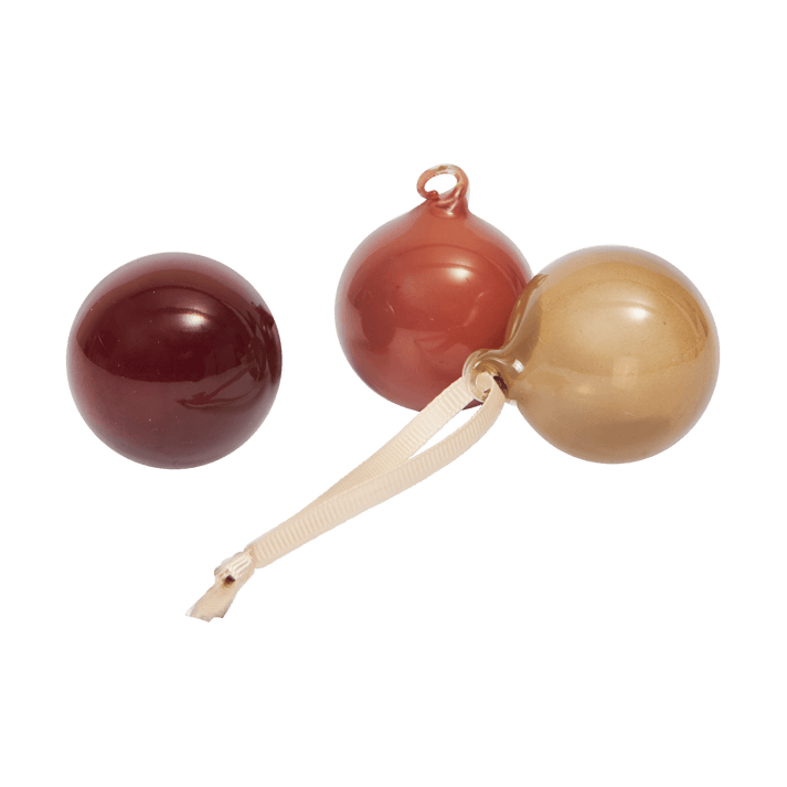 Bombka szklana S Ø4 cm, 3 części - Różany, matowy - Ferm Living