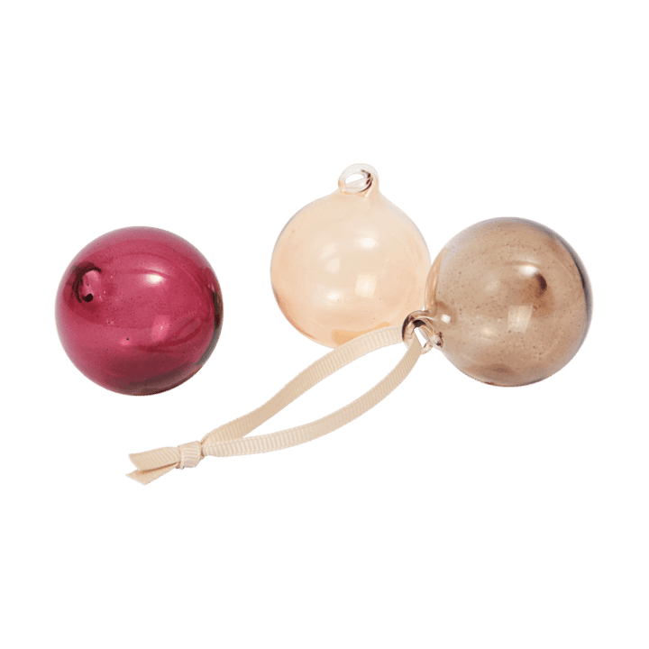Bombka szklana S Ø4 cm, 3 części - Różany, półprzezroczysty - Ferm Living