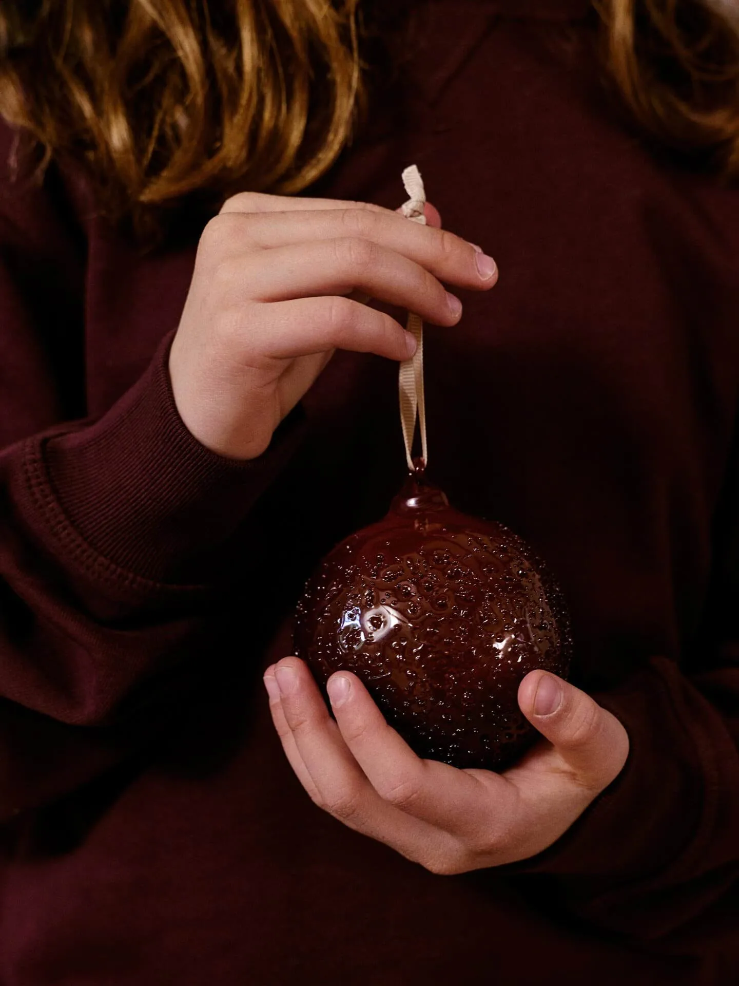 Bombki świąteczne Flurry 3 szt., L, Picante Red Ferm Living