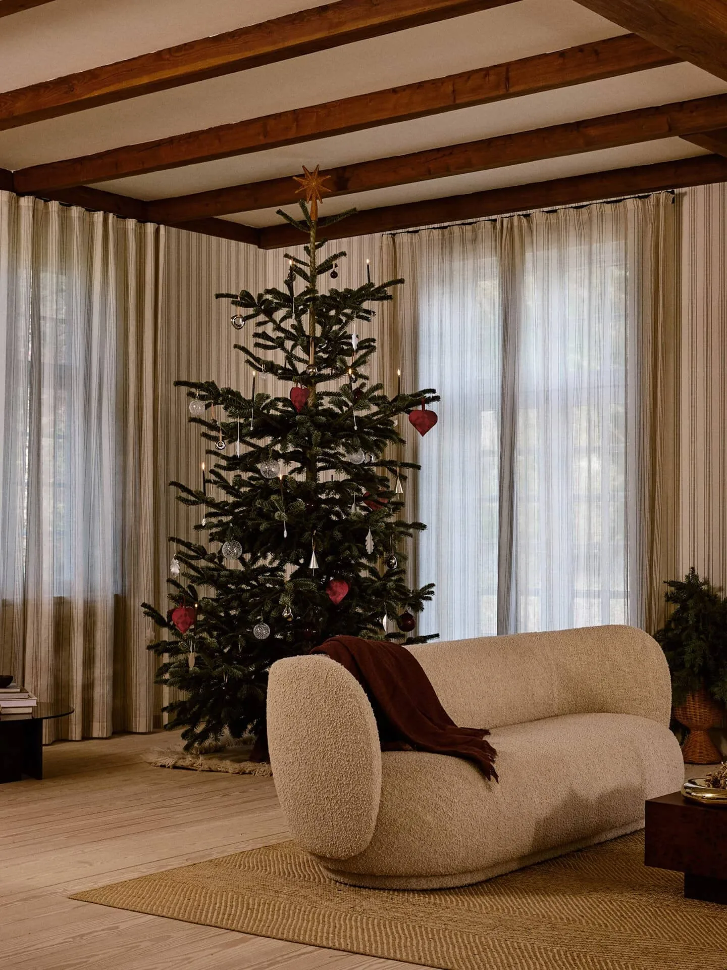 Bombki świąteczne Flurry 3 szt., L, White Ferm Living