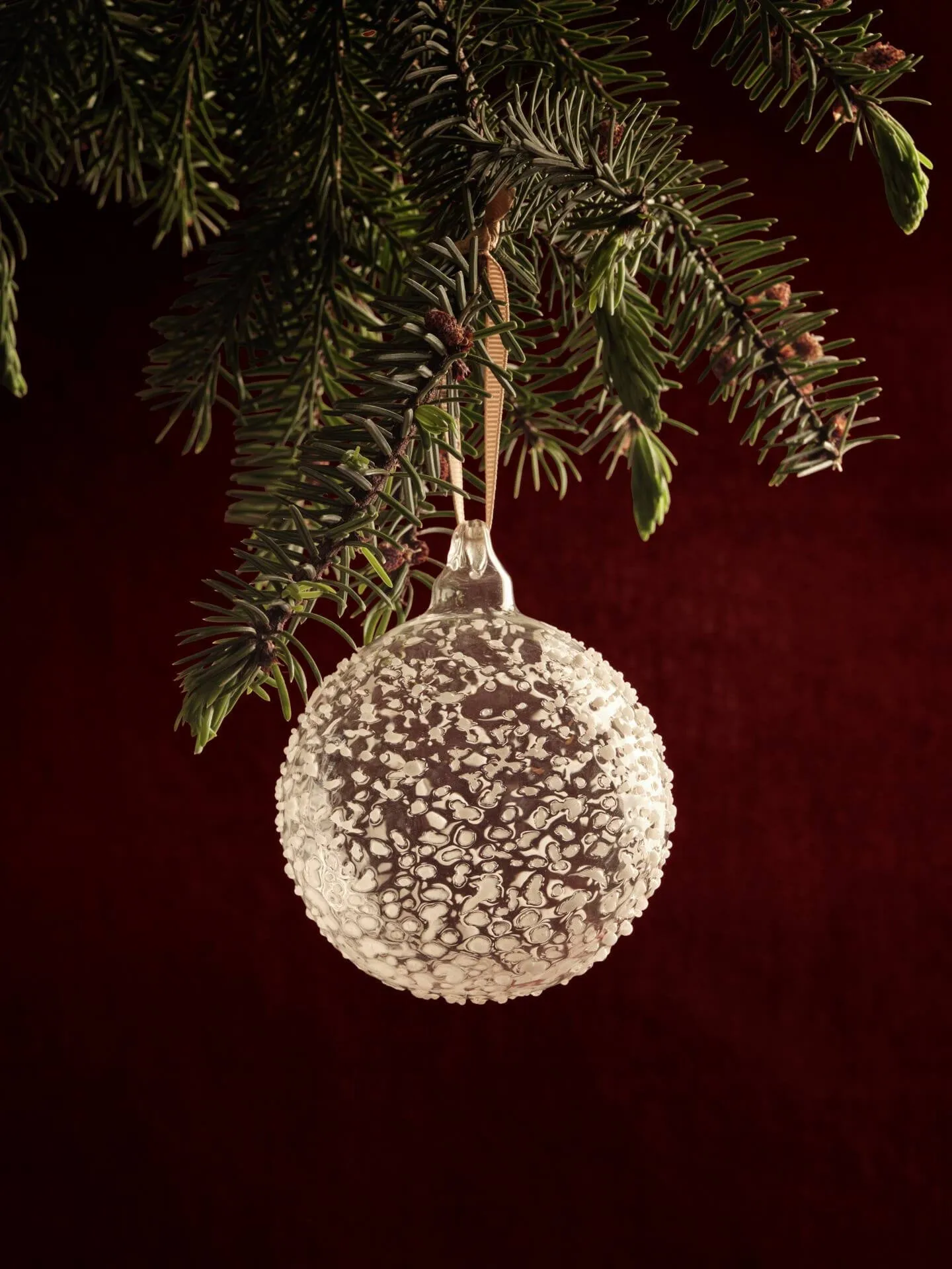 Bombki świąteczne Flurry 3 szt., L, White Ferm Living