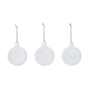 Bombki świąteczne Flurry 3 szt. - M, White - Ferm Living