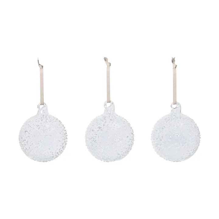 Bombki świąteczne Flurry 3 szt. - M, White - Ferm Living