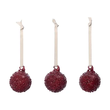 Bombki świąteczne Flurry 3 szt. - S, Picante Red - Ferm Living