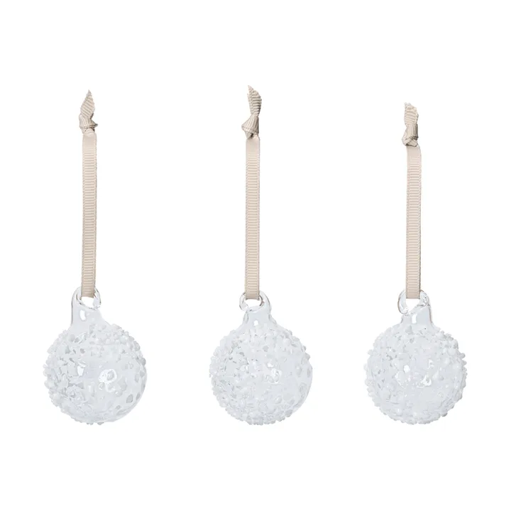 Bombki świąteczne Flurry 3 szt. - S, White - Ferm Living