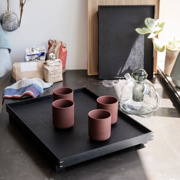 Bon drewniana taca duża - black-stained oak - ferm LIVING