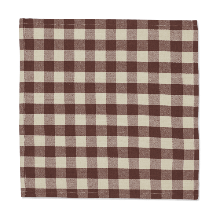 Bothy Check bawełniana serwetka 40x40 cm 4-pak, Cinnamon-grey green Ferm Living