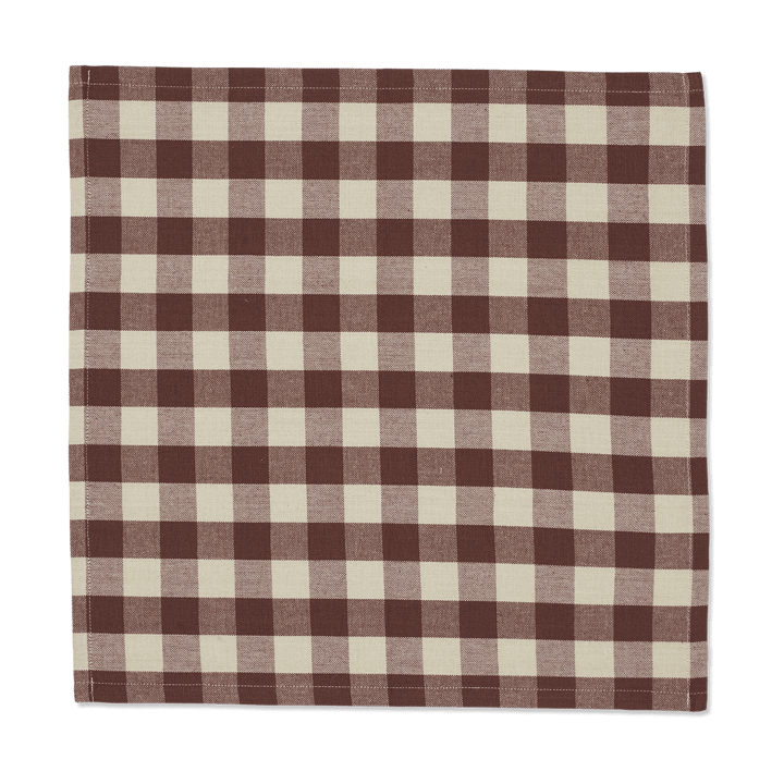 Bothy Check bawełniana serwetka 40x40 cm 4-pak - Cinnamon-grey green - ferm LIVING