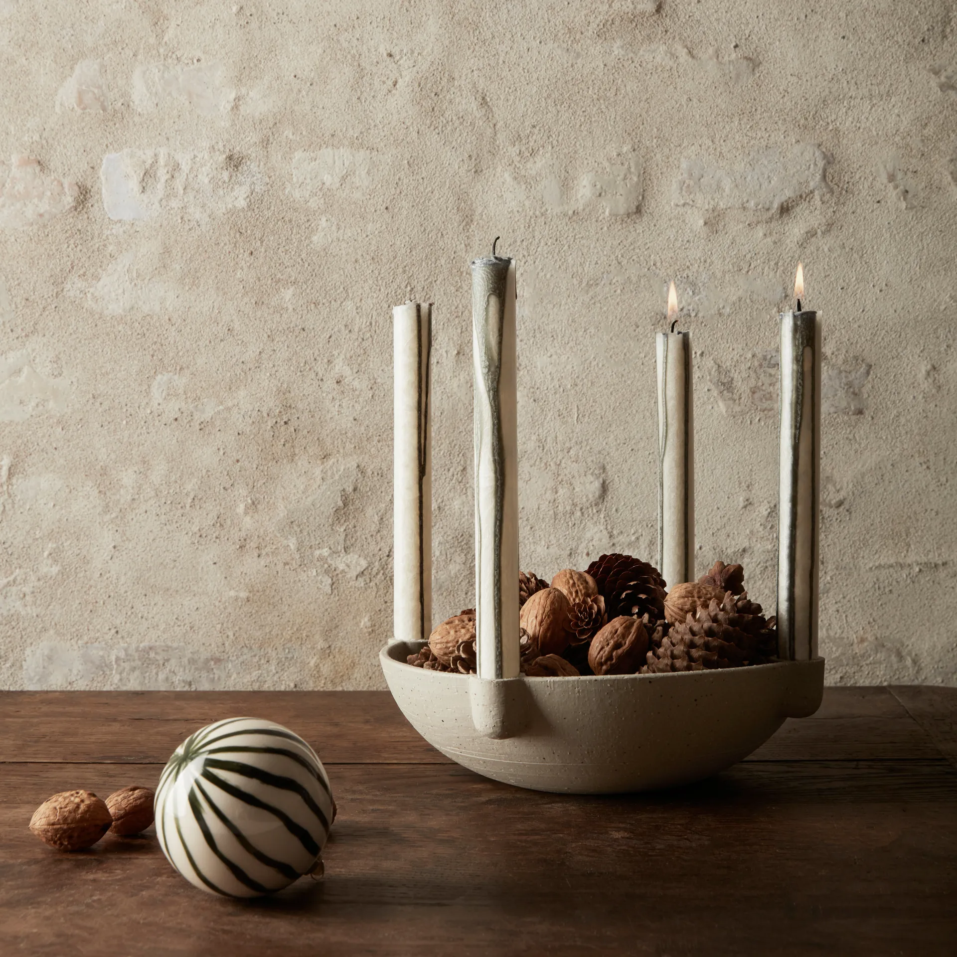 Bowl świecznik adwentowy ceramika large Ø27 cm,  Ferm Living