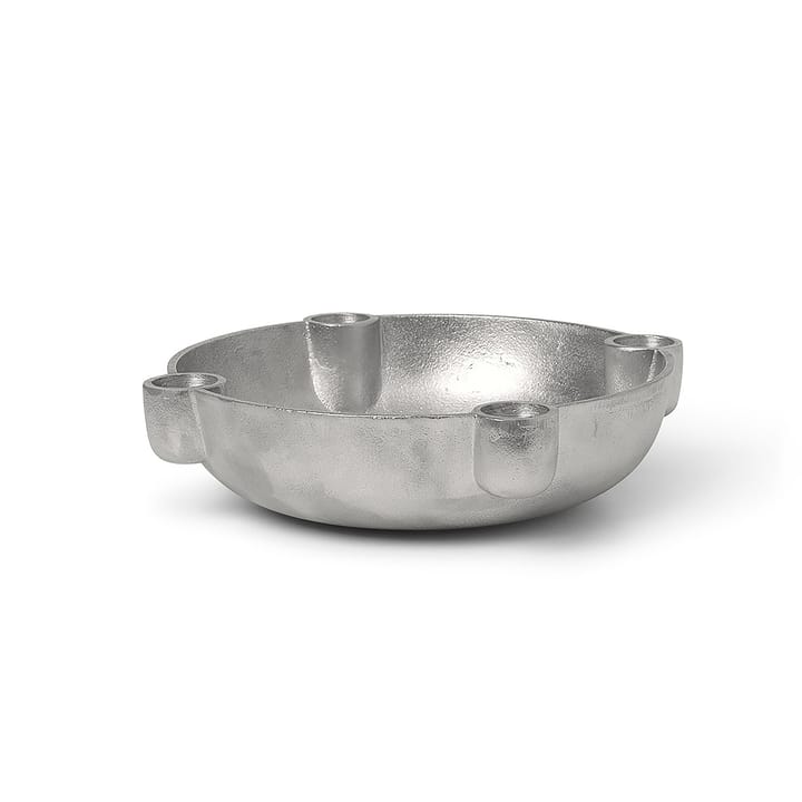 Bowl świecznik adwentowy średni Ø20 cm - Aluminium - ferm LIVING