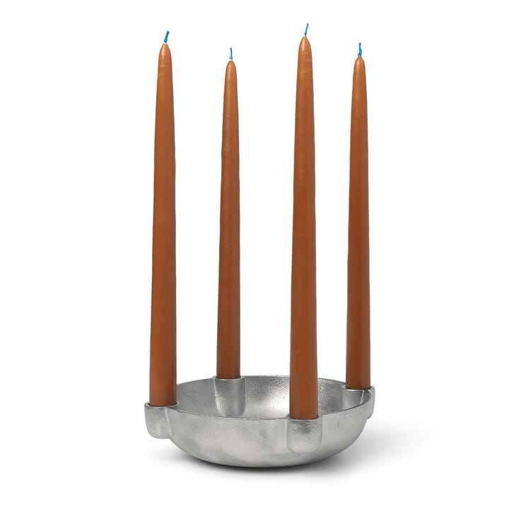 Bowl świecznik adwentowy średni Ø20 cm - Aluminium - ferm LIVING