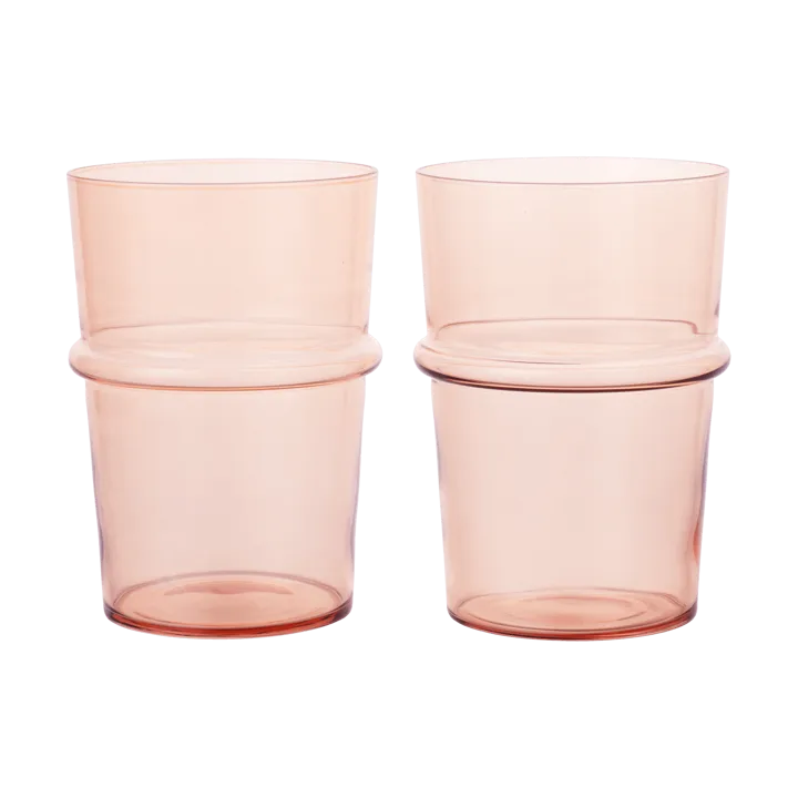 Boya wysoka szklanka 450 ml, 2‑pak - Blush - Ferm Living